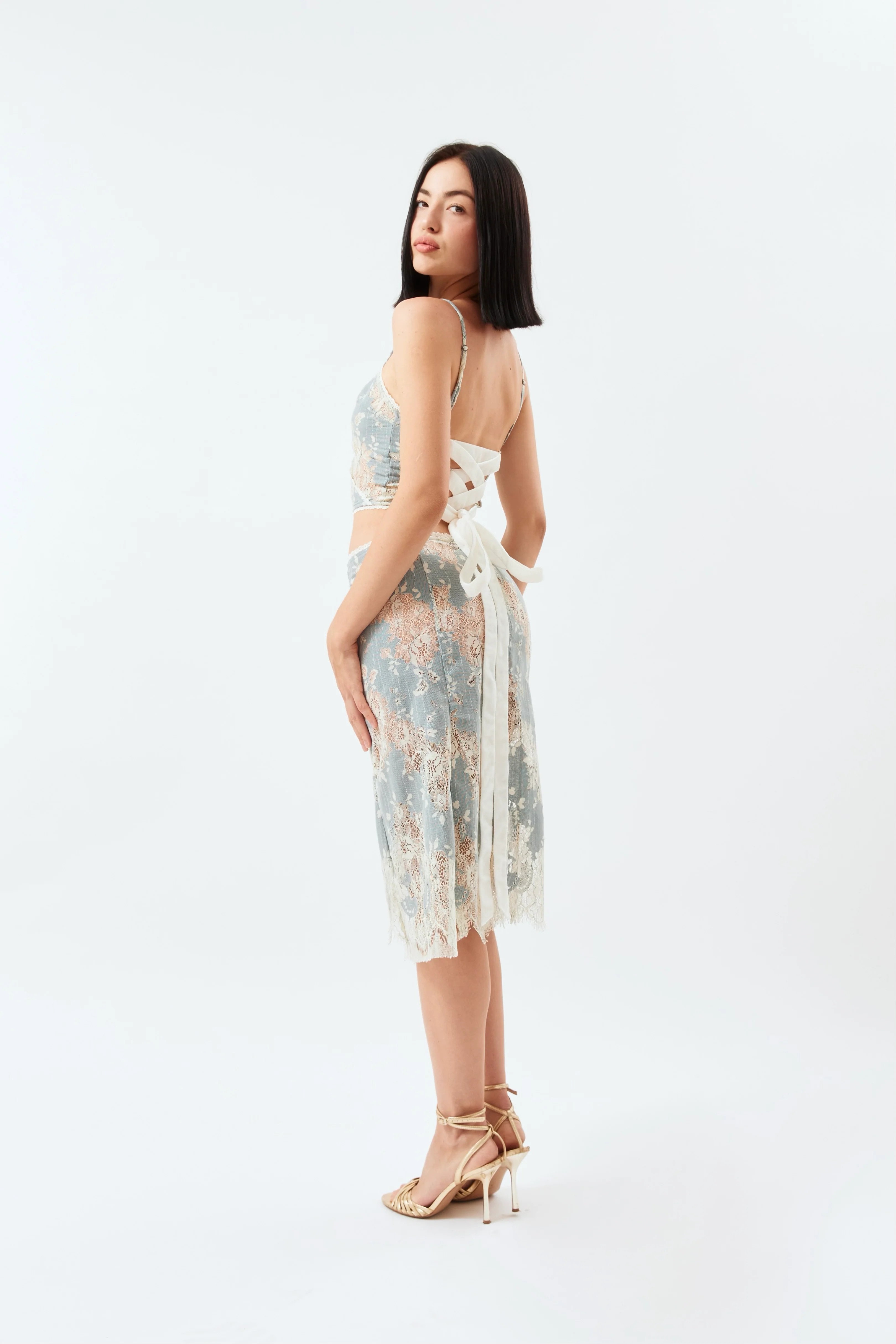Laced Ballerina Skirt - Baby Blue - Image 4