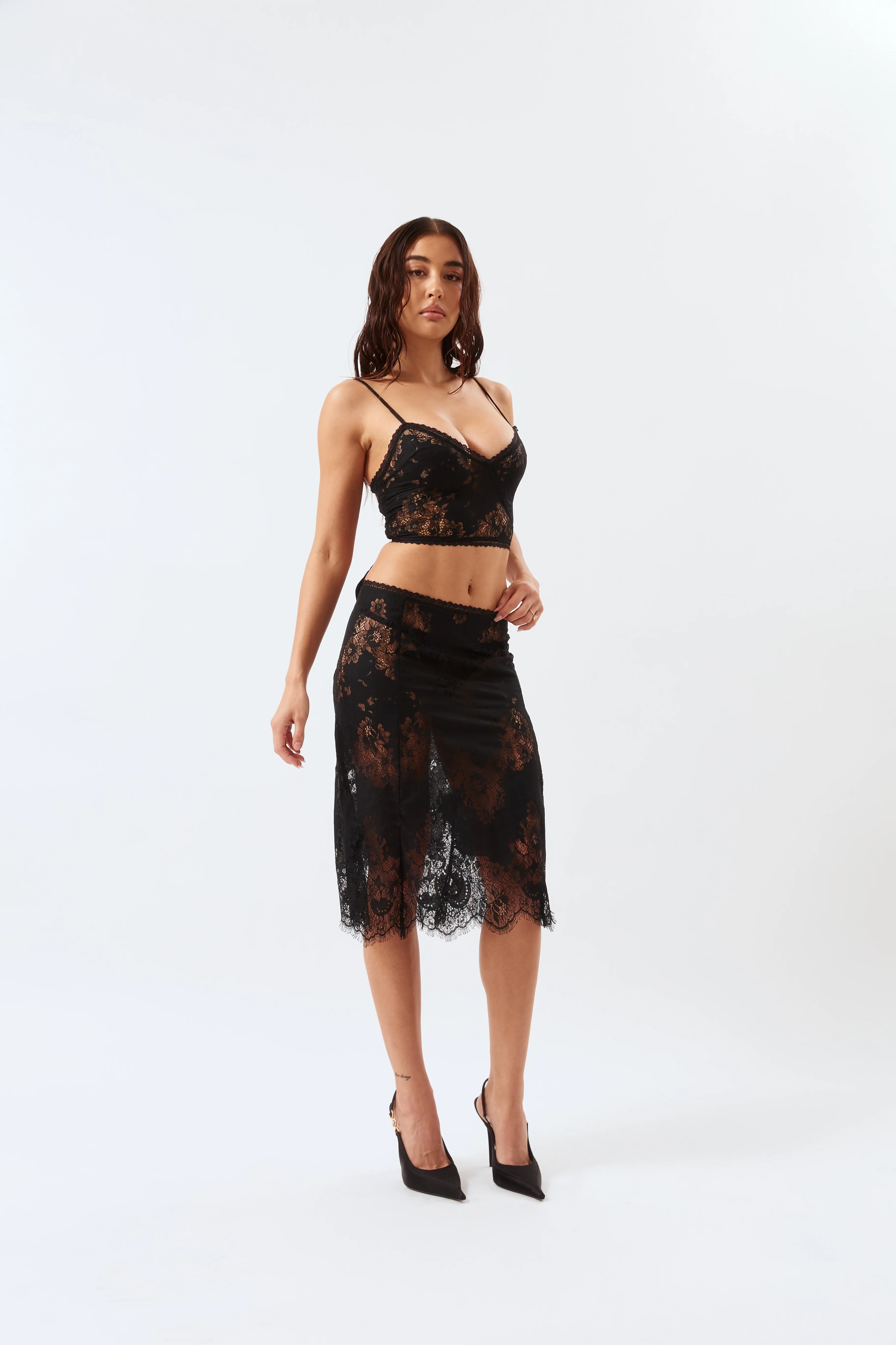 Laced Ballerina Skirt - Black - Image 3