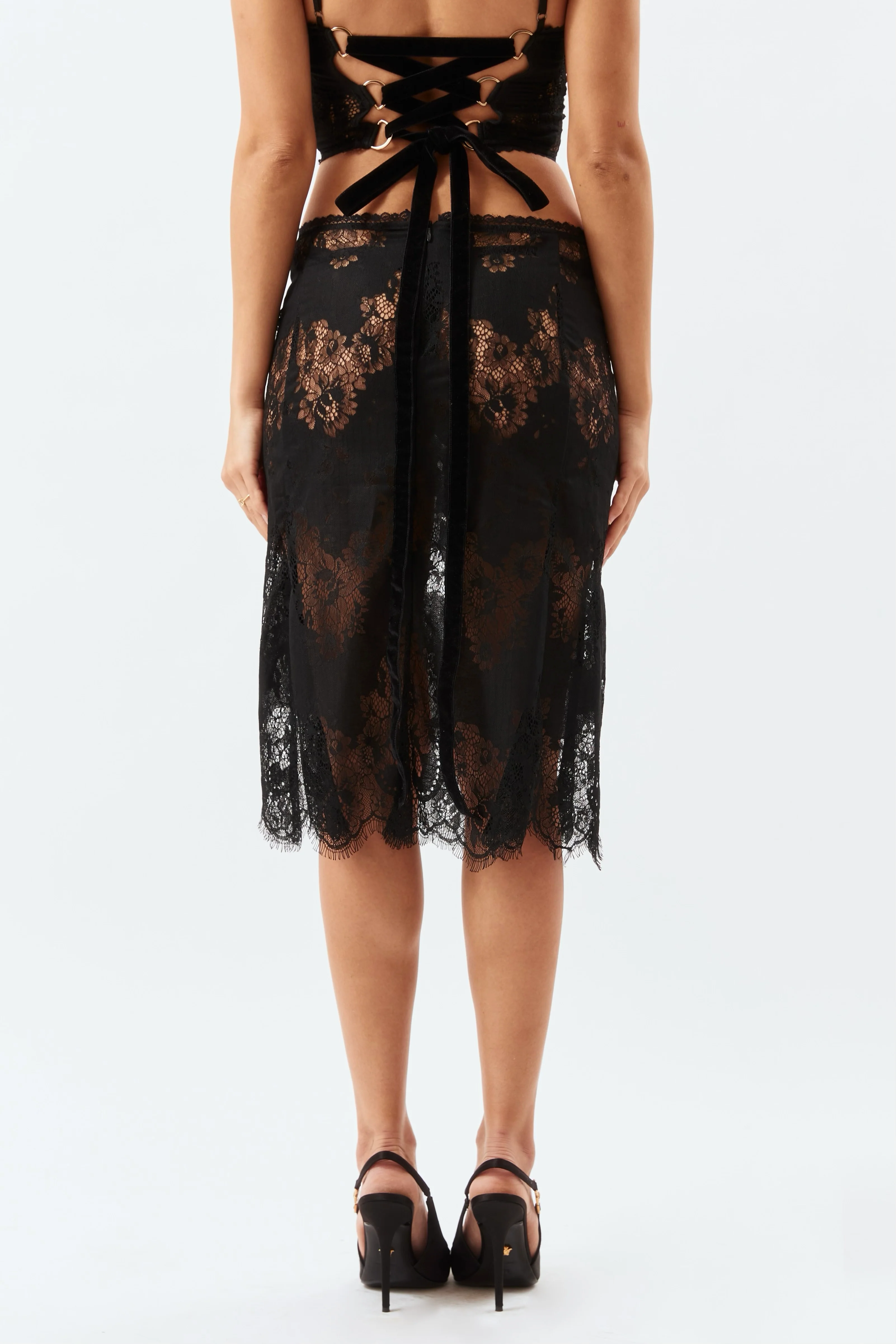 Laced Ballerina Skirt - Black - Image 7