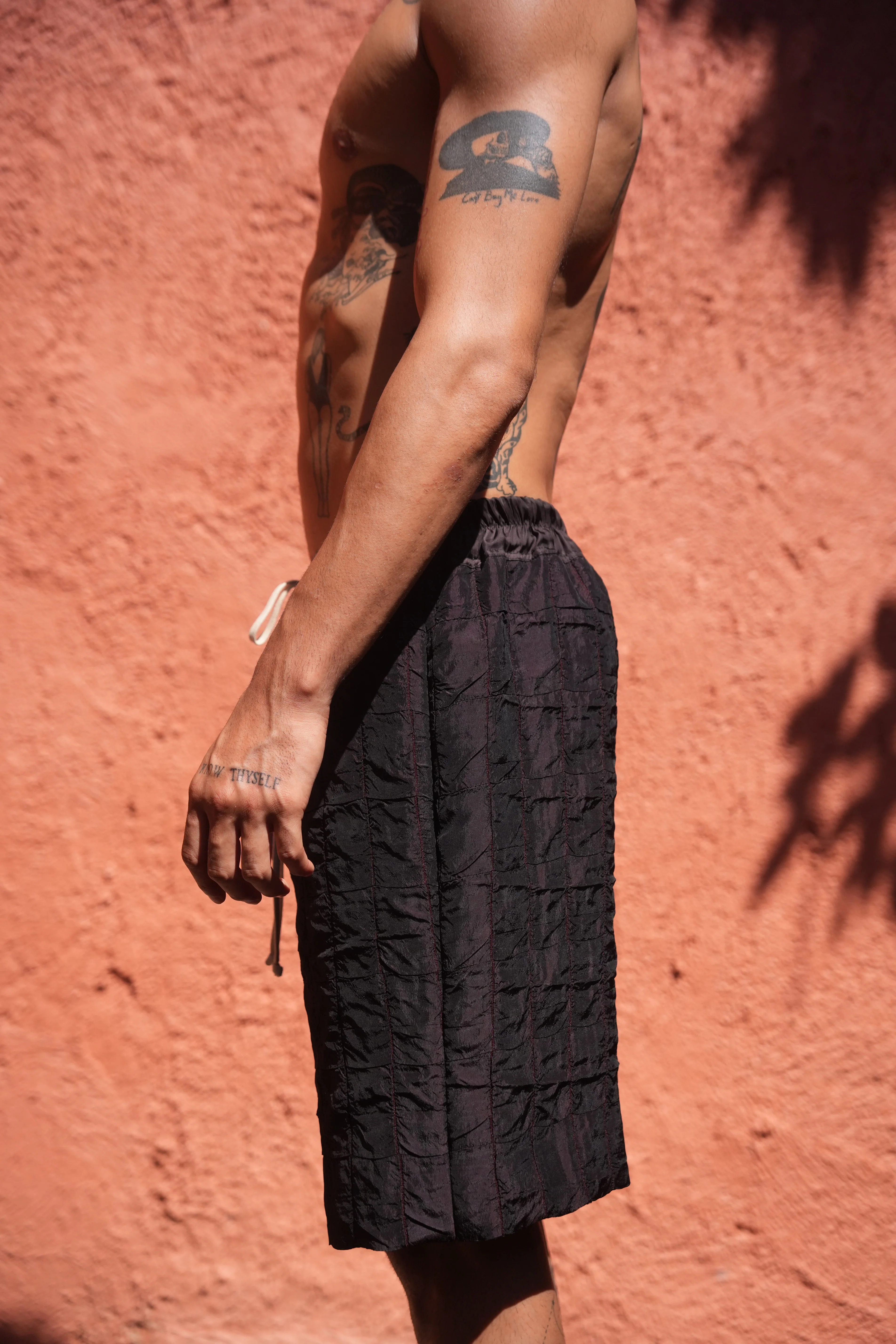 Rin Croc Shorts Aubergine - Image 5