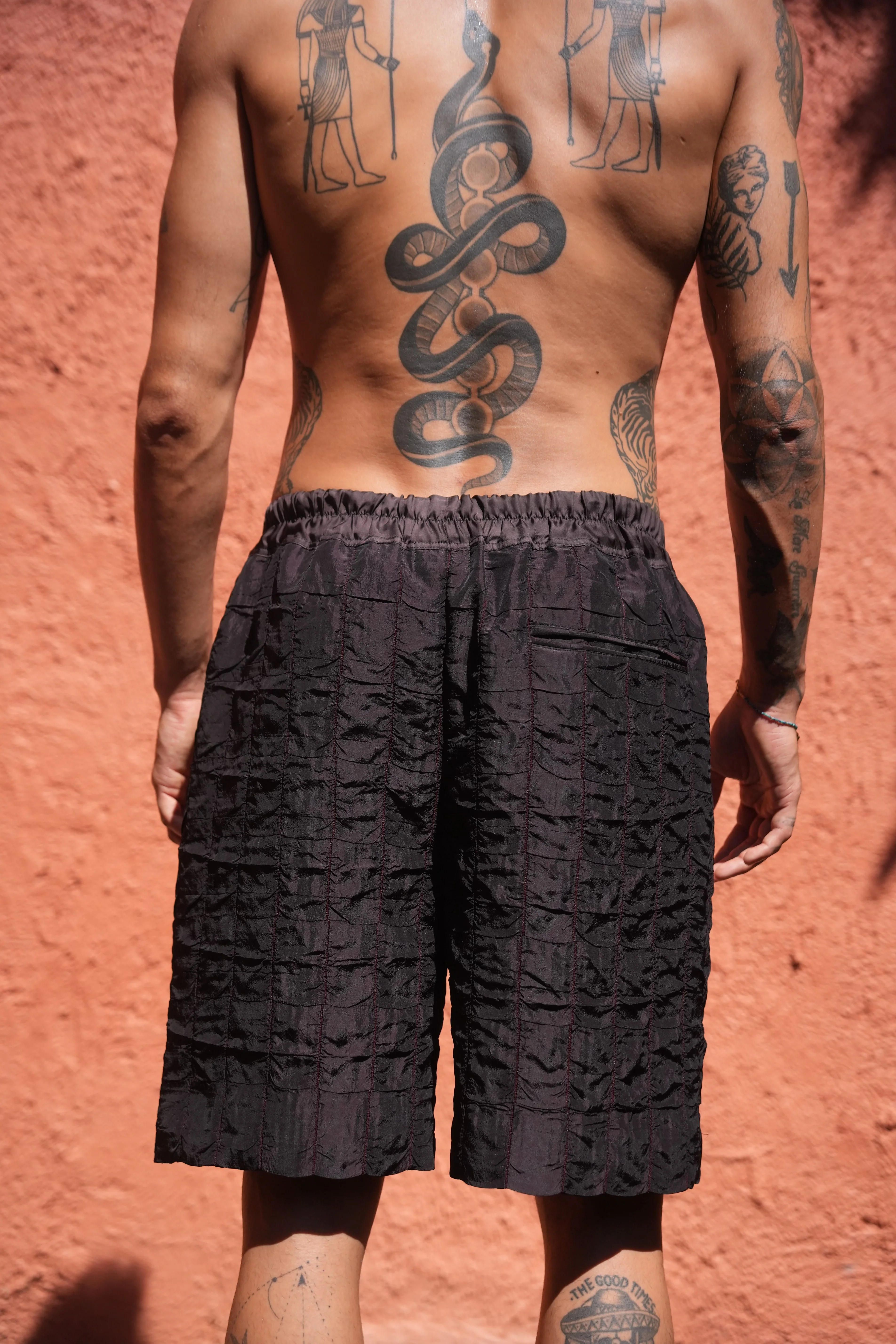 Rin Croc Shorts Aubergine - Image 6