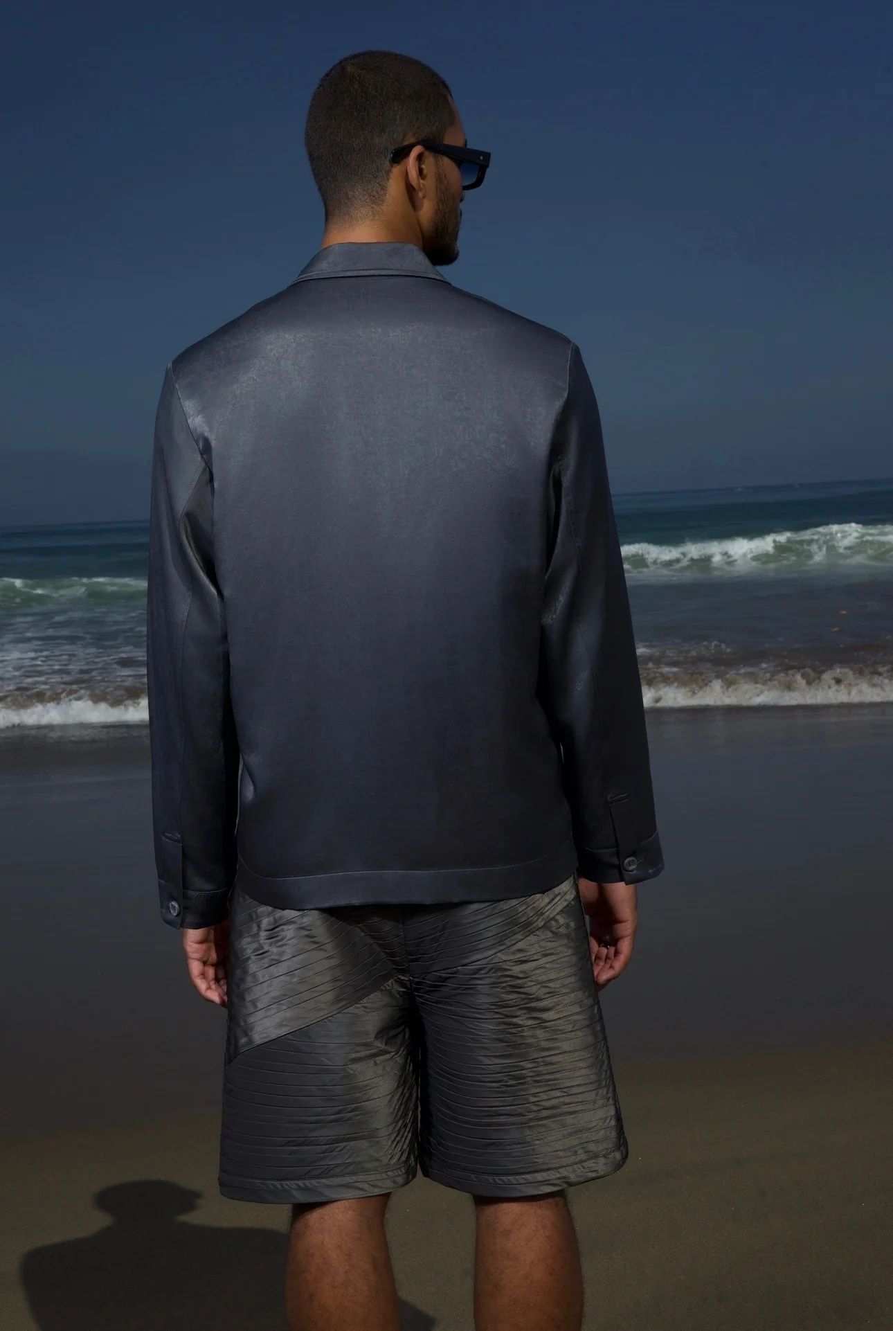 Marut Pleated Shorts Grey - Image 4