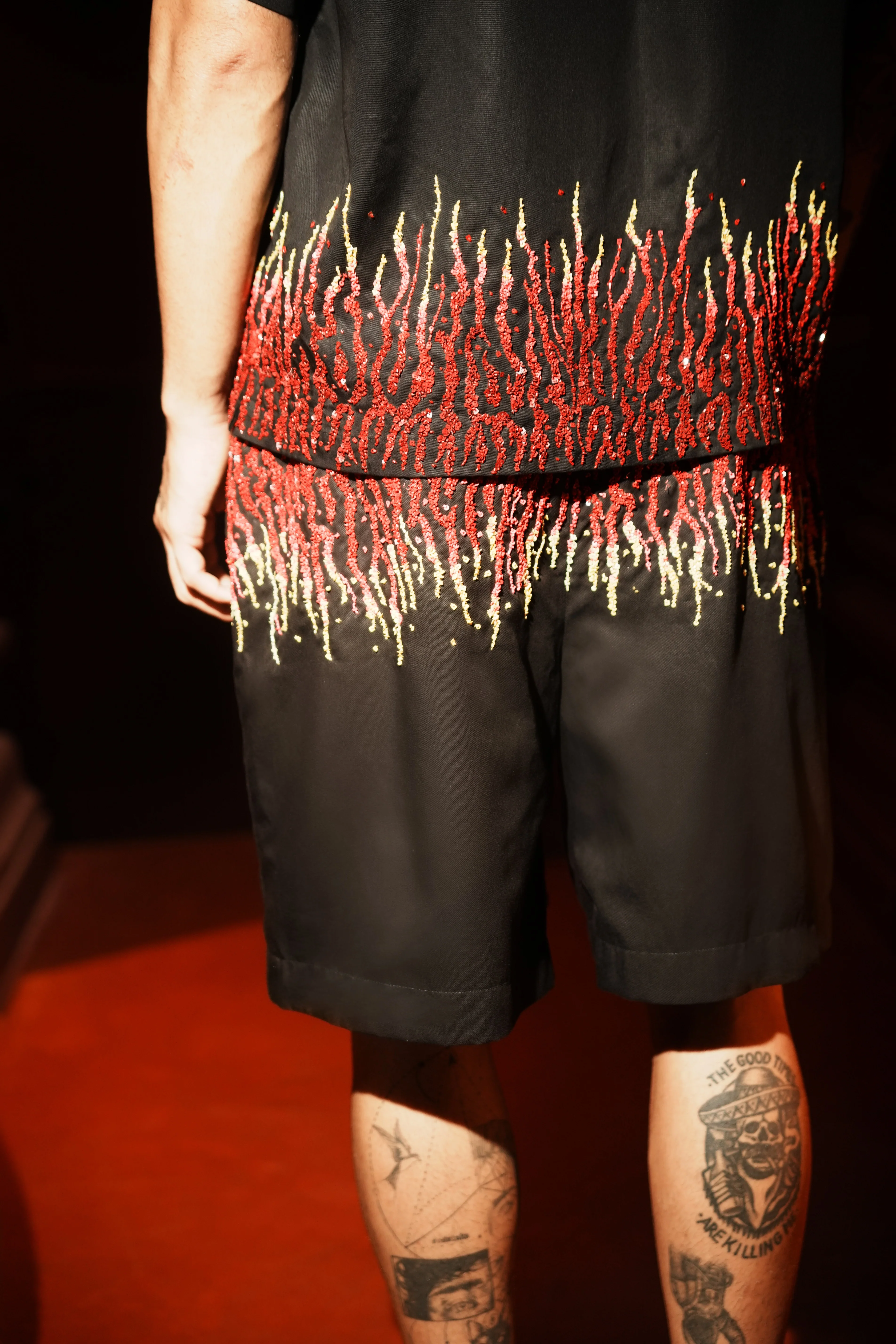 Fai Embellished Flame Shorts - Image 5