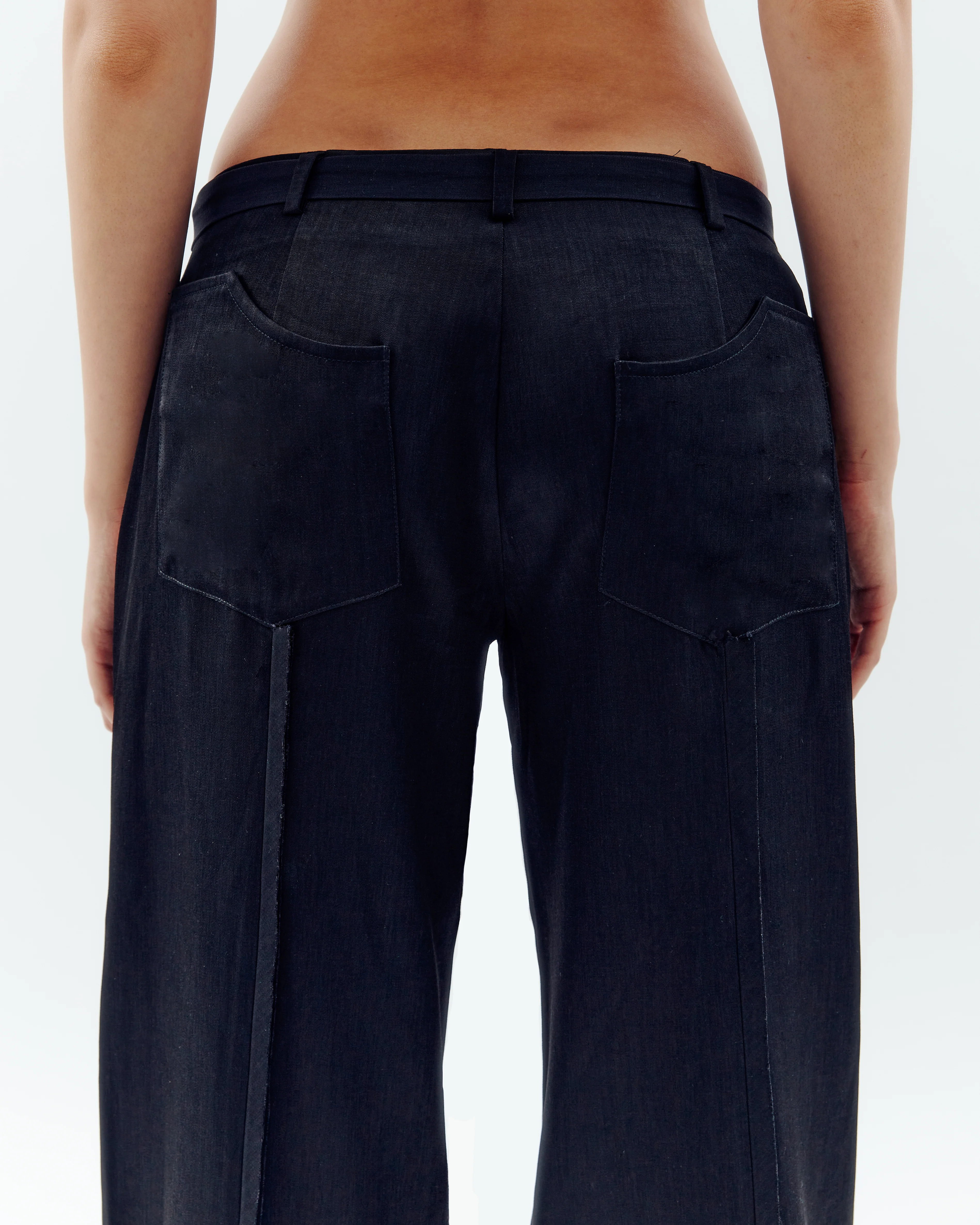 Low-Rise Trousers - Black - Image 7