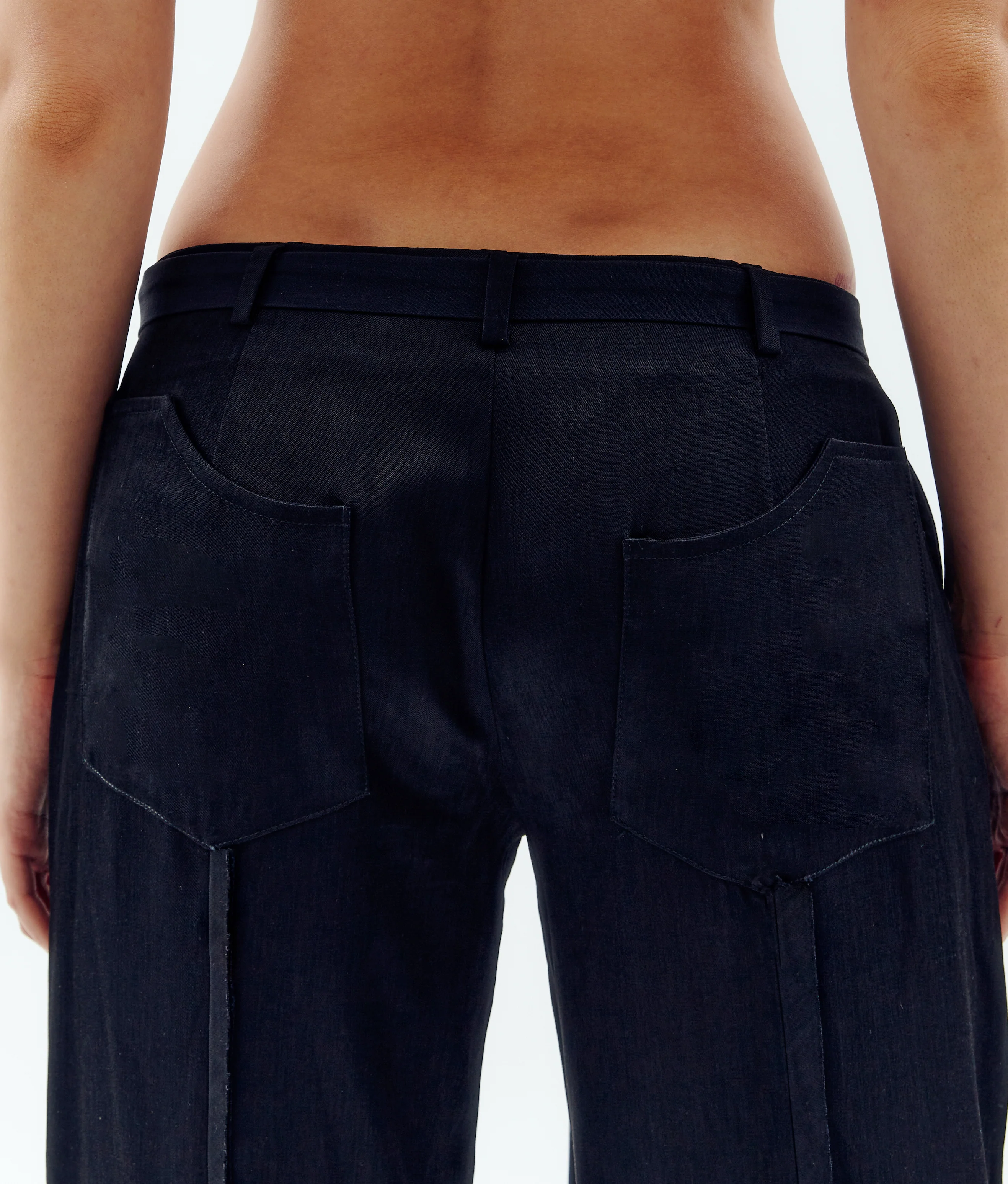 Low-Rise Trousers - Black - Image 8