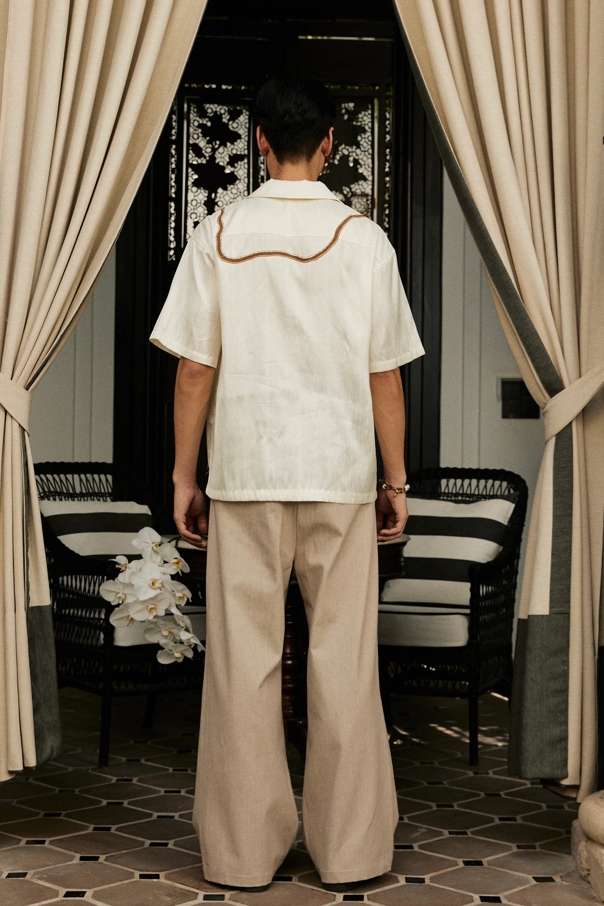 Naka Silk Shirt Ecru - Image 4