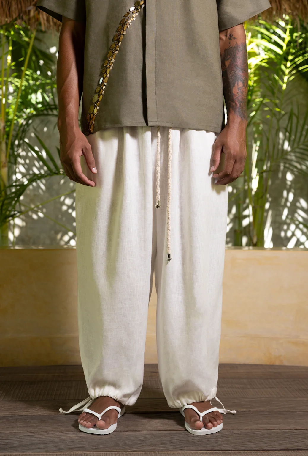 Narai Linen Trousers White - Image 3