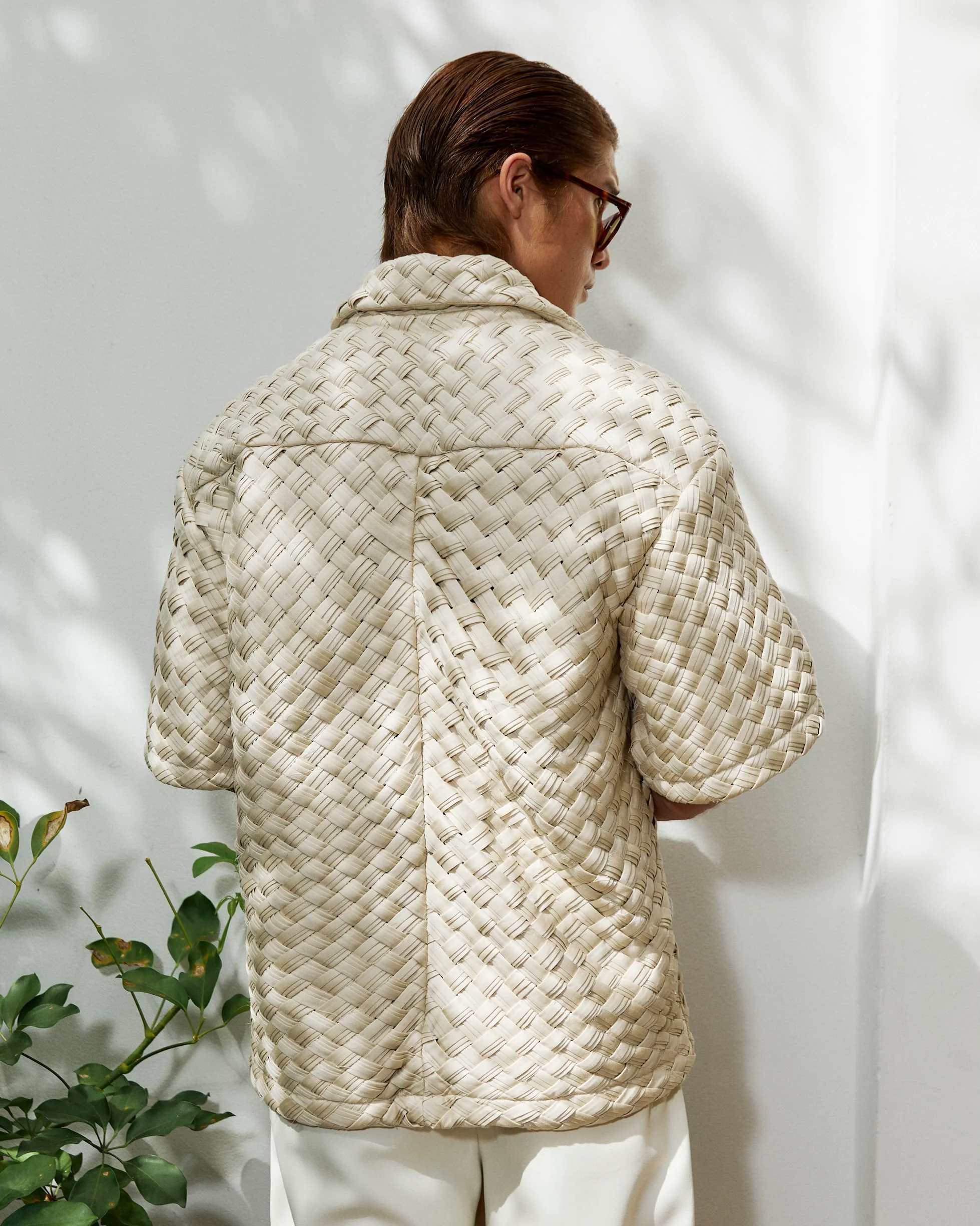 Nawa Weaved Shirt Ecru - Image 4