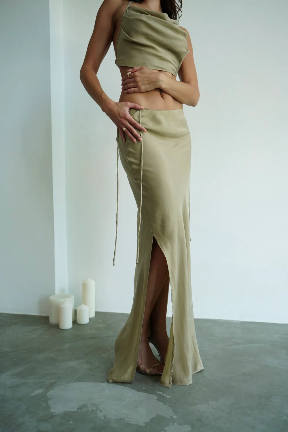 Olive Maxi Skirt - Image 2
