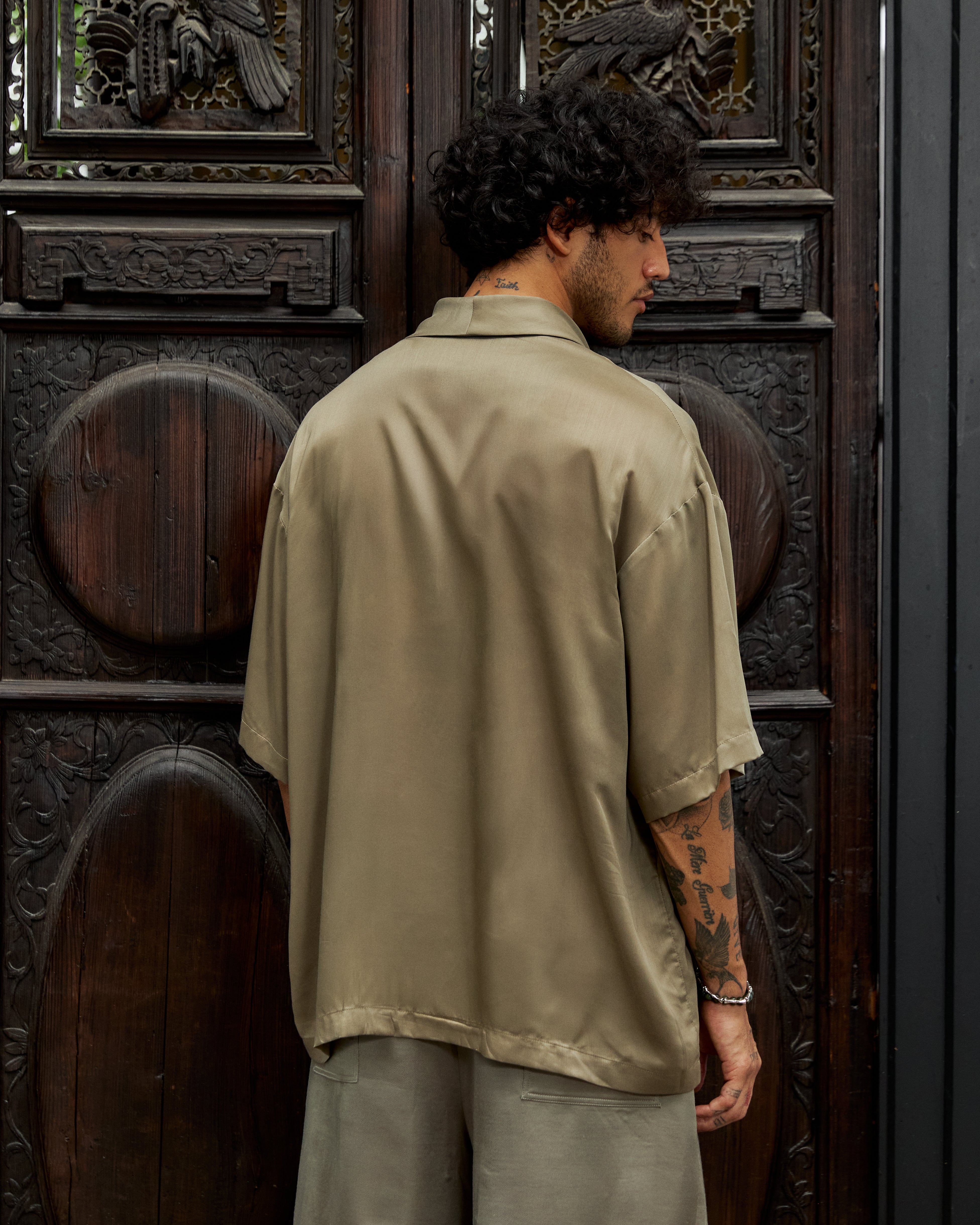 Phupa Kimono Shirt Khaki - Image 3