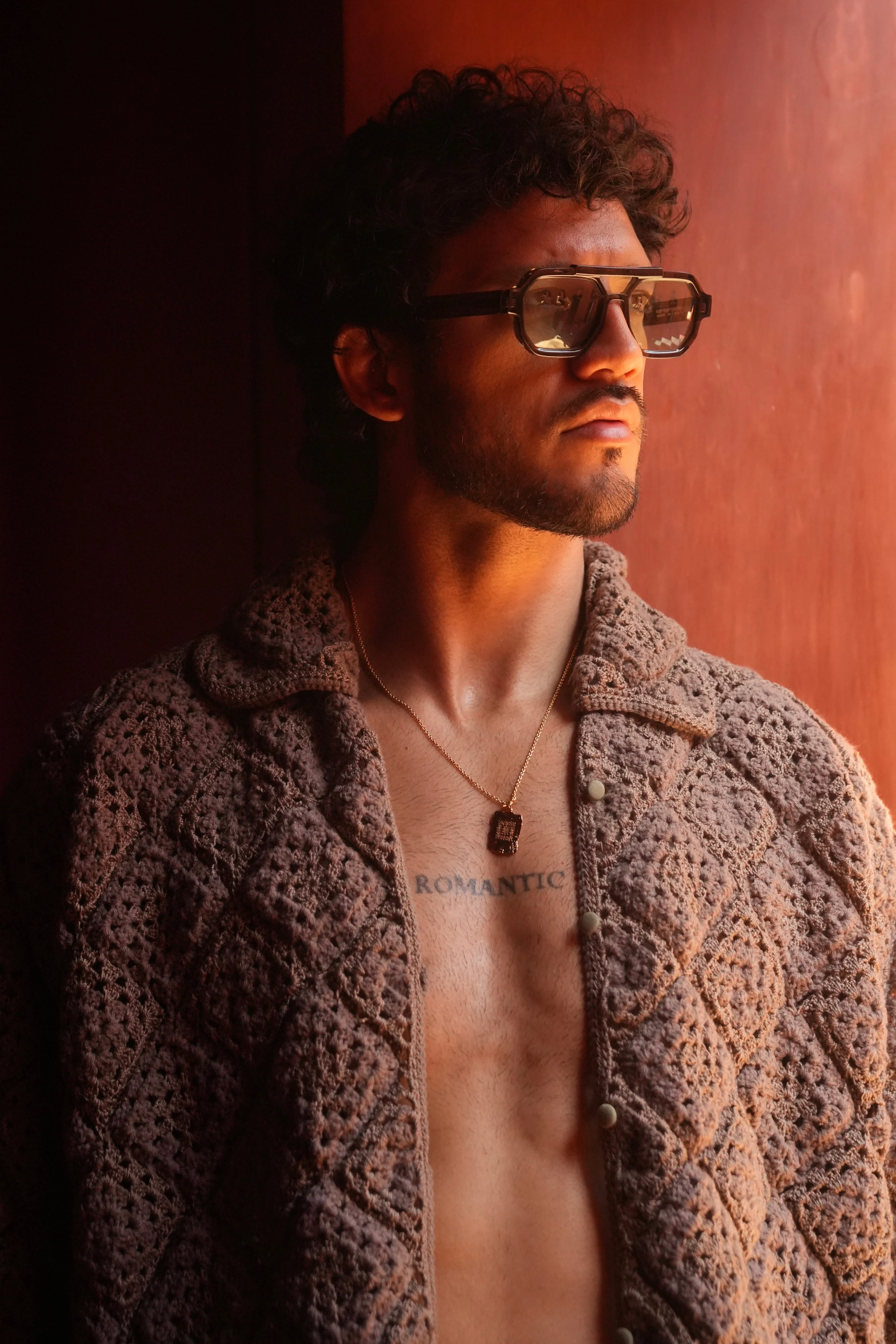Phuwan Crochet Shirt Khaki - Image 7
