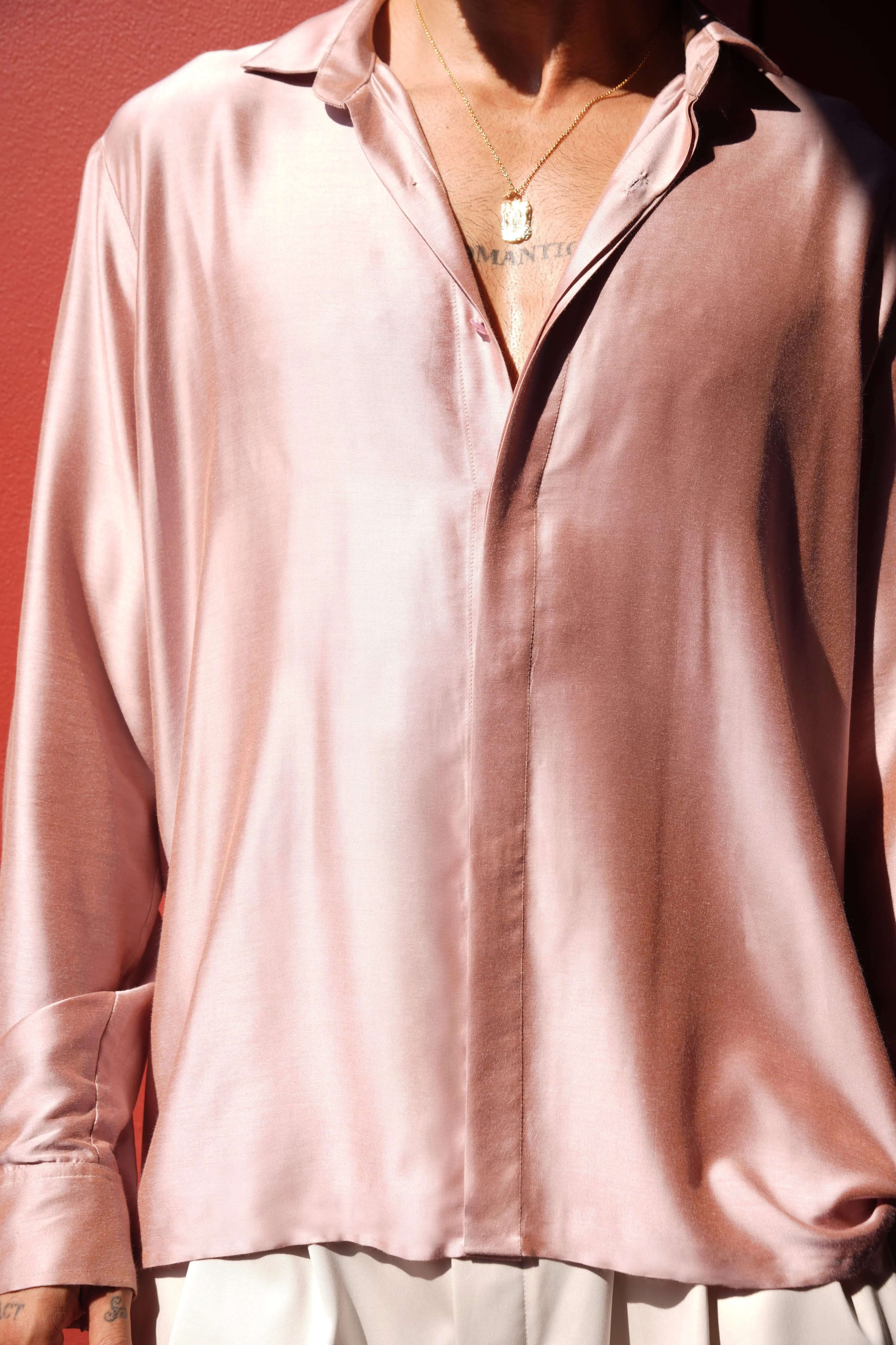 Aman Silk Shirt Blush - Image 2