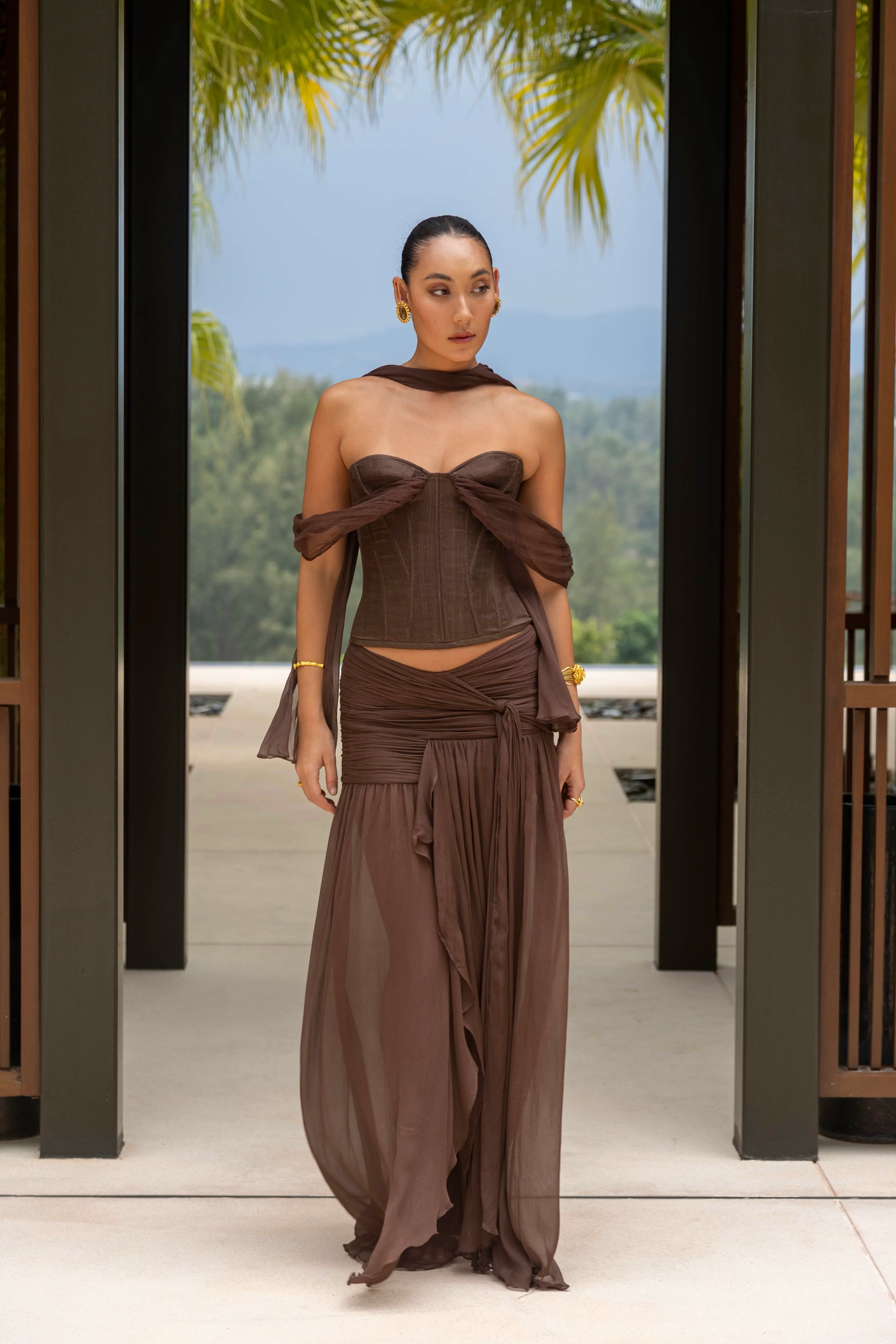 Sita Maxi Skirt Brown - Image 5