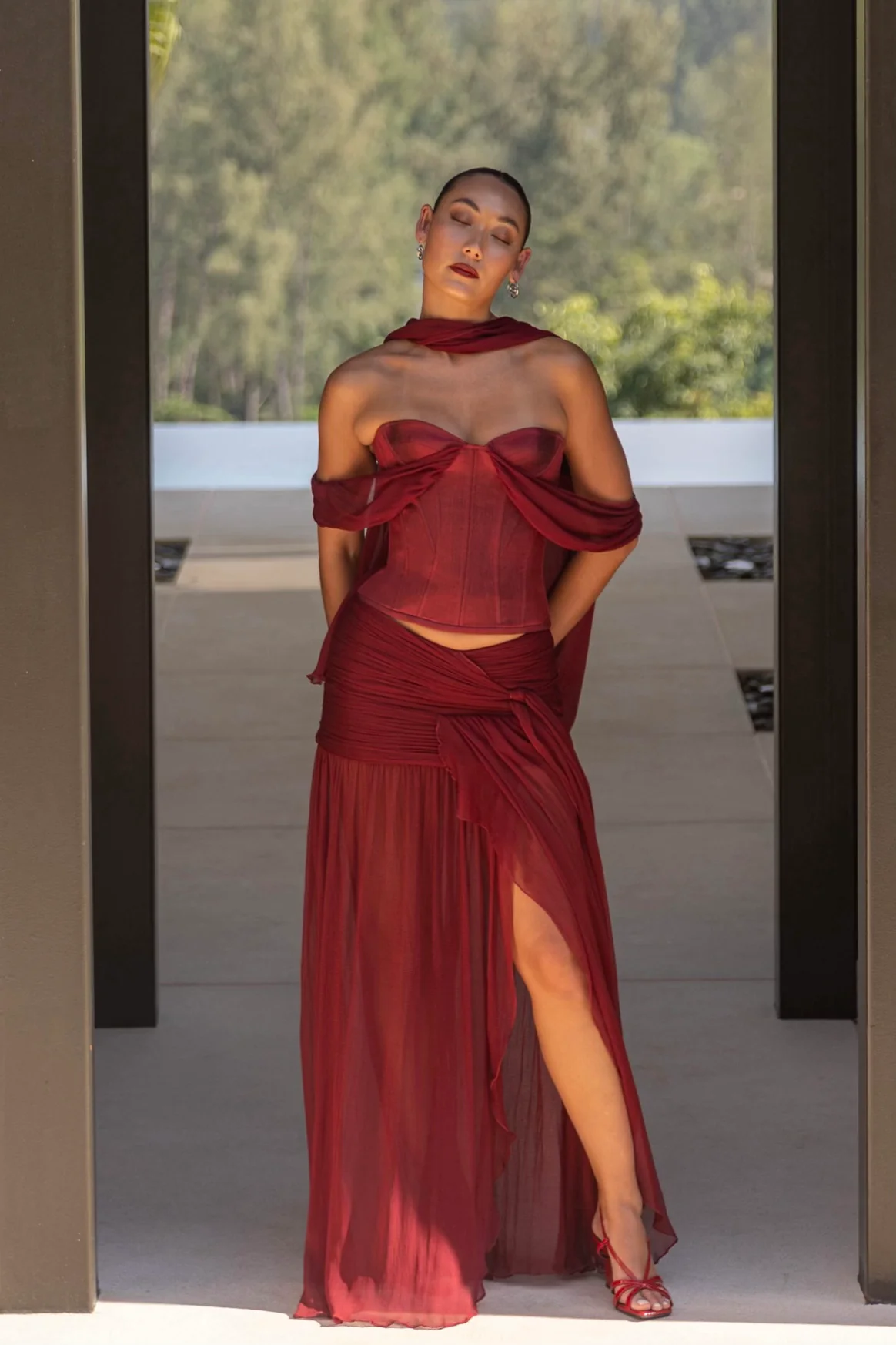 Sita Maxi Skirt Red - Image 3