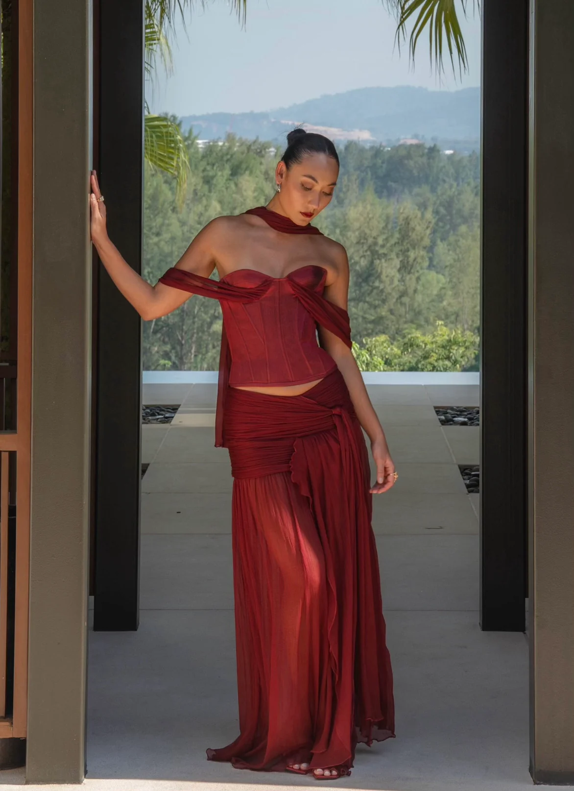 Sita Maxi Skirt Red - Image 4