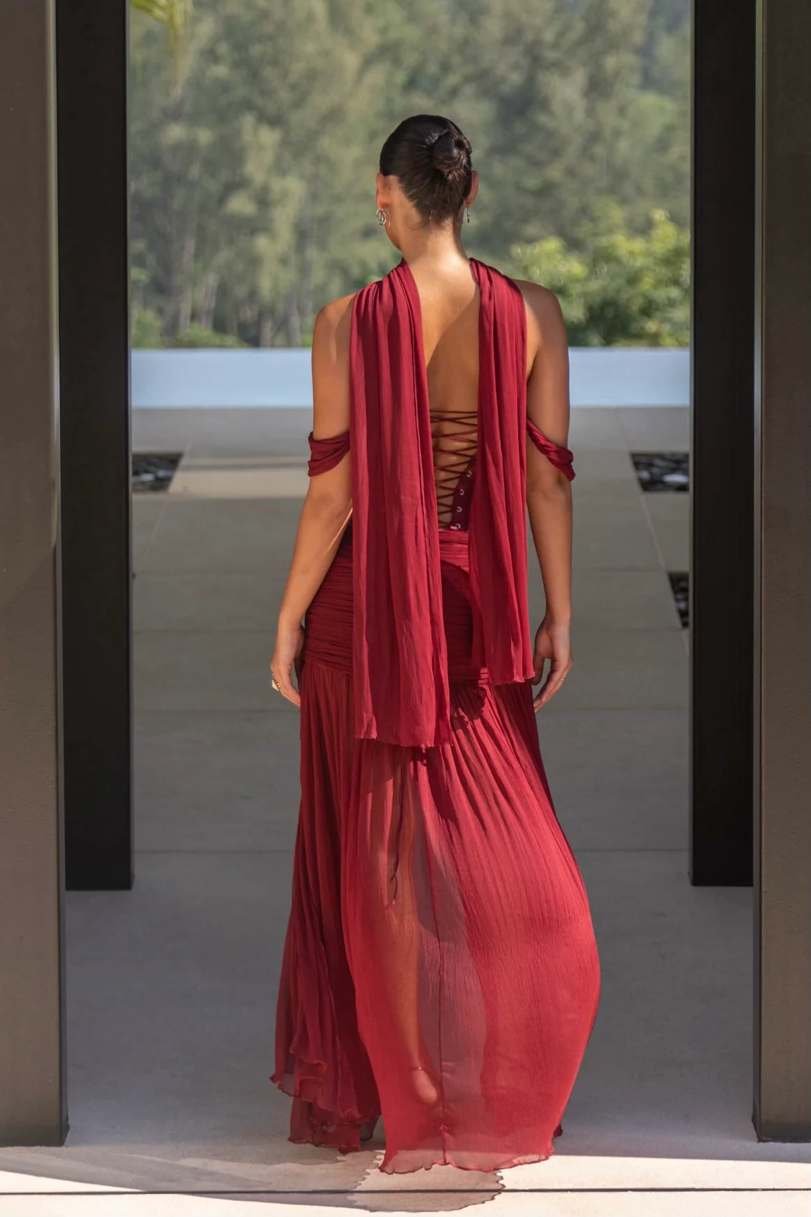 Sita Maxi Skirt Red - Image 5