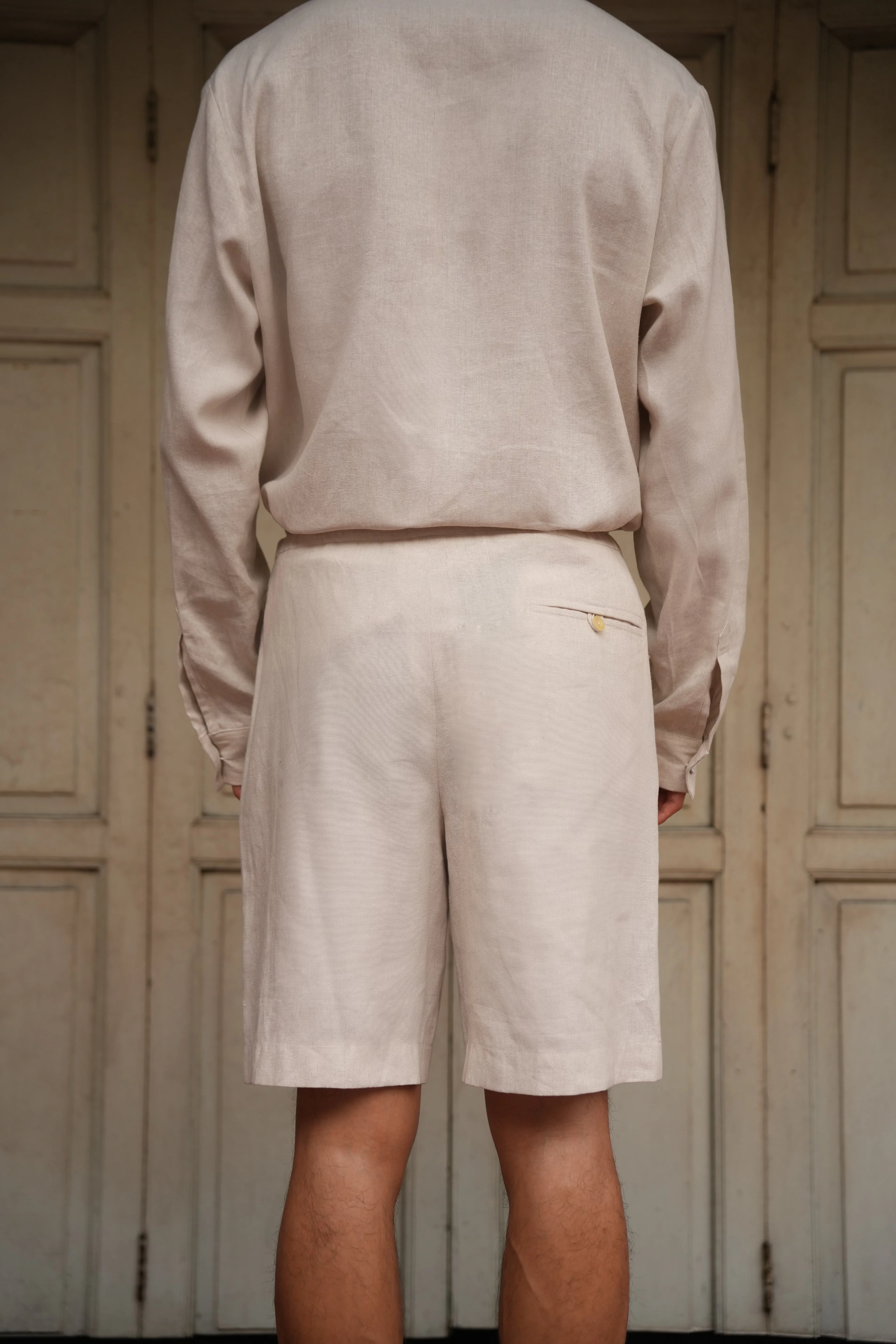 Surin Linen Shorts Beige - Image 6